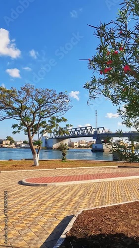 A general view of the Bizerte bridge, Tunisia
