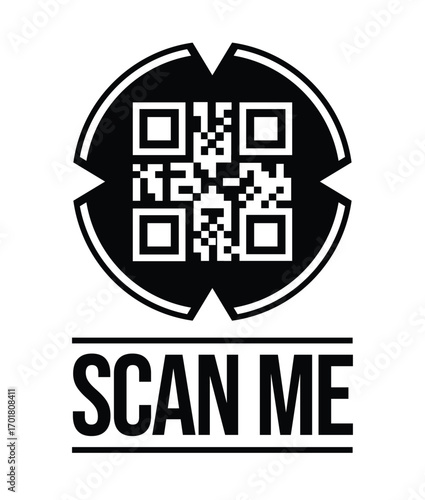 Scan QR code icon. Digital scanning qr code. QR code scan for smartphone. QR code for payment. Scan QR code symbol