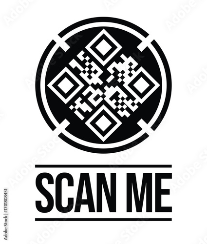 Scan QR code icon. Digital scanning qr code. QR code scan for smartphone. QR code for payment. Scan QR code symbol