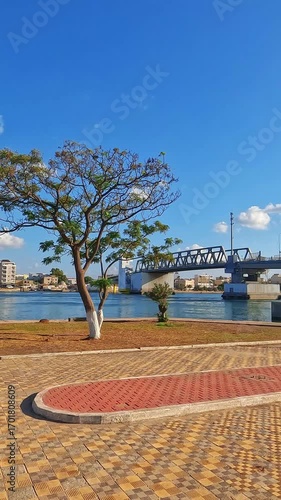 A general view of the Bizerte bridge, Tunisia