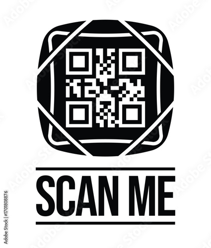 Scan QR code icon. Digital scanning qr code. QR code scan for smartphone. QR code for payment. Scan QR code symbol
