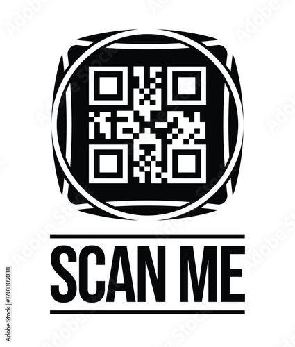 Scan QR code icon. Digital scanning qr code. QR code scan for smartphone. QR code for payment. Scan QR code symbol
