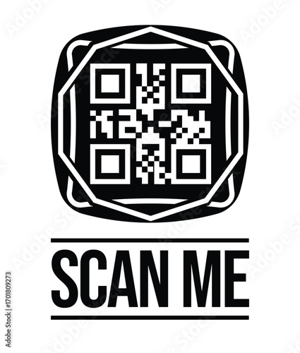 Scan QR code icon. Digital scanning qr code. QR code scan for smartphone. QR code for payment. Scan QR code symbol