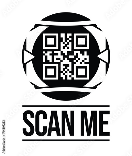 Scan QR code icon. Digital scanning qr code. QR code scan for smartphone. QR code for payment. Scan QR code symbol