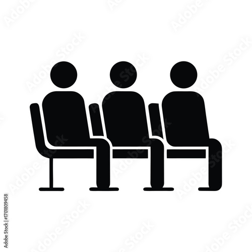 Patient Waiting Room Icon Flat Style