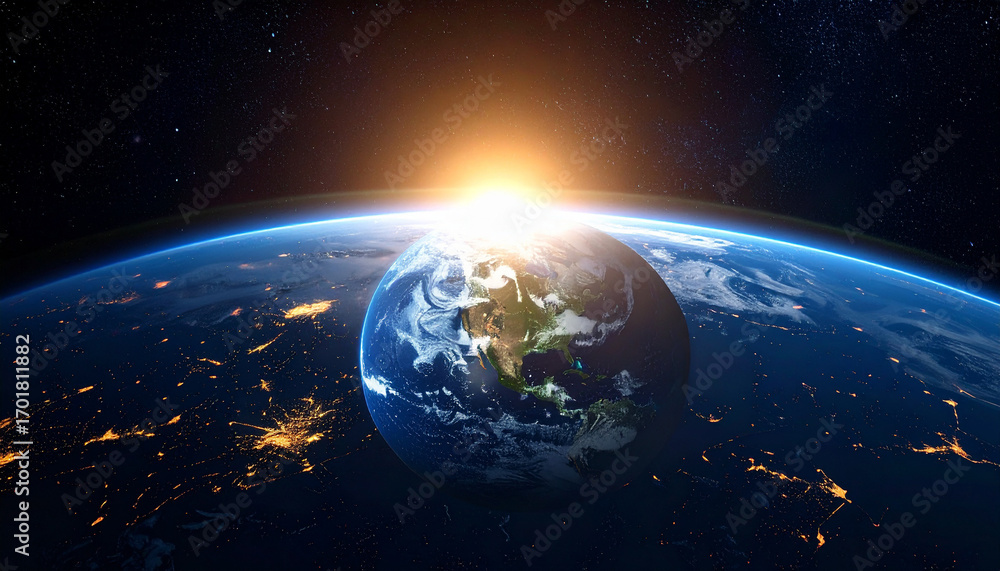 Obraz premium Stunning Earth Rise View from Space