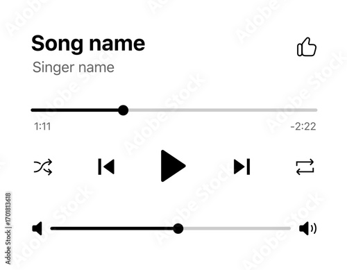 Music Player UI UX Mockup Set with Album Song Playlist and Profile Screens for Mobile App Interface Design
