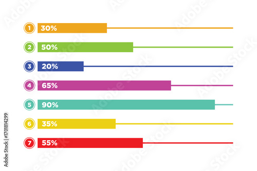 progress bar illustration highlighting percentage completion. A clear visual representation for activity monitoring and goals achievement tracking.