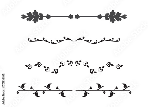 Elegant Flourishes Decorative Dividers Ornaments for Invitations and Designs A Set of Ornamental Elements to Enhance Visual Appeal