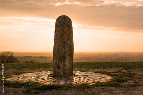 Hill of Tara heritage stone glowing at sunset