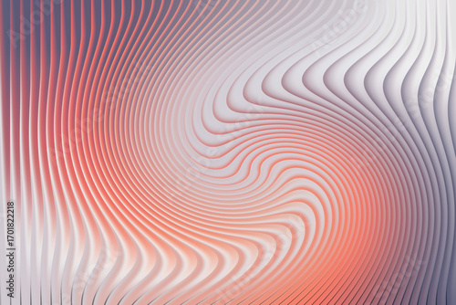 Abstract Coral Pink Wave Background, Swirling Curves
