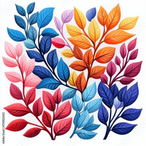 Wallpaper Mural Vibrant Colorful Leaves Arrangement for Nature Background and Design Torontodigital.ca