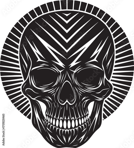 Design for Black skull with X-ray..