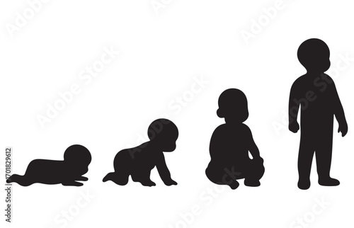 Baby Growth Stages Icon Vector Silhouette Illustration