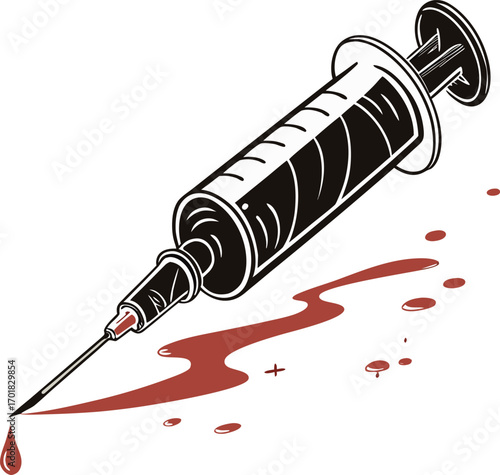 Design for Black syringe with a abstract
