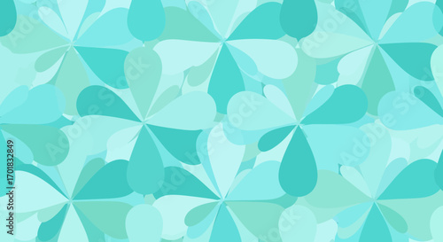 Aqua Floral Bliss Seamless Pattern For Modern Design Projects