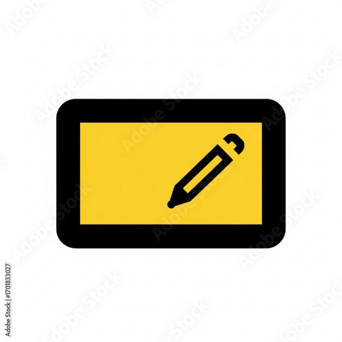 Vector art of digital tablet with stylus icon, representing drawing or notetaking