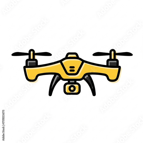 Vector art of yellow drone with camera