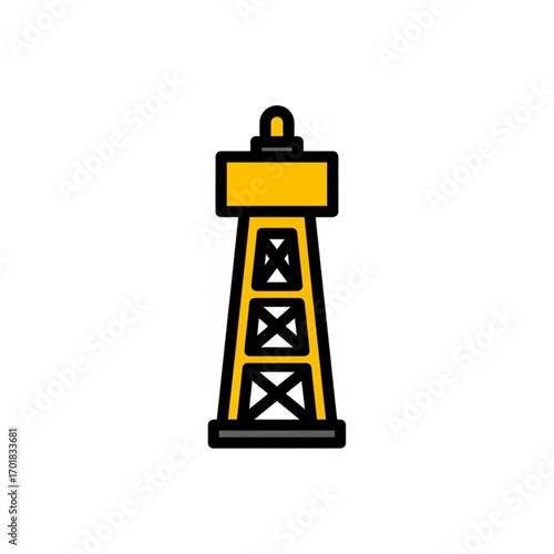 Vector art of yellow industrial tower