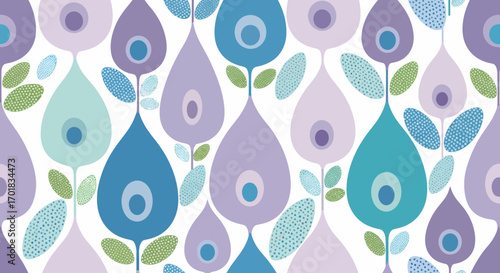 Elegant Floral Pattern In Pastel Hues Seamless Repeat