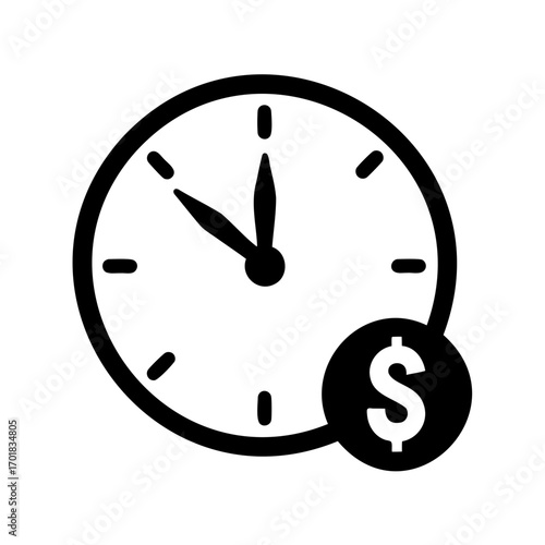 Time is money, clock with dollar sign, investment concept, value of time