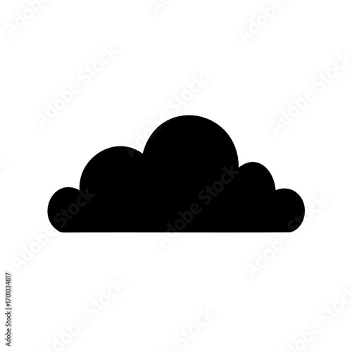 Simple black cloud illustration on white background perfect for weather symbols