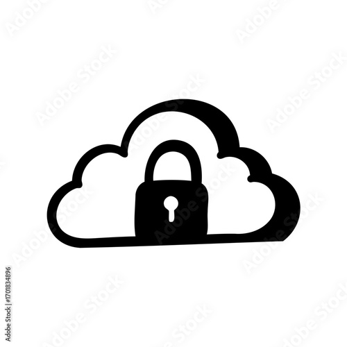A stylized representation of secured cloud storage solution with enhanced data privacy