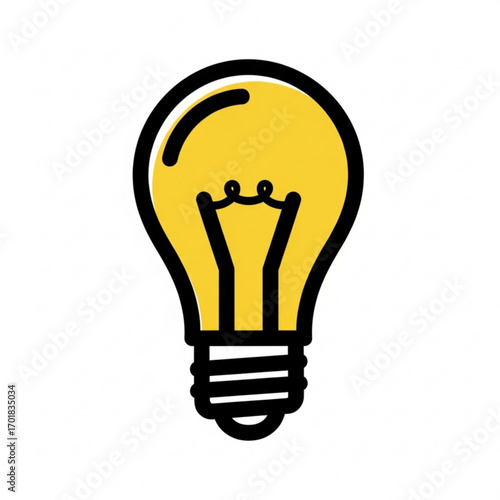 Illustration of a yellow light bulb