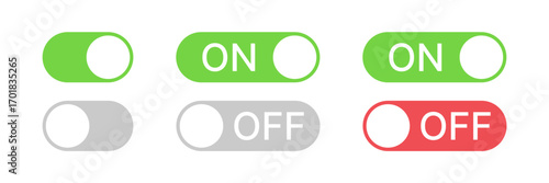On and Off toggle switch buttons