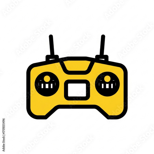 Vector art of yellow remote control for drone or rc car
