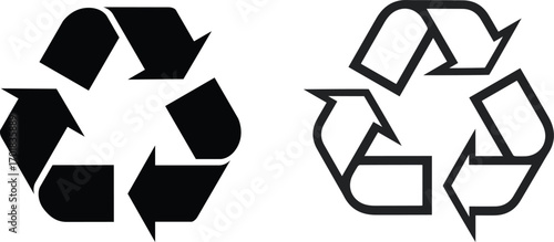 Recycle icon and trash symbol, Recycling sign, Recycle symbol Isolated on white background. Vector stock illustration.Bin icon set. Trash can collection. Trash icons set. Web icon, delete button.