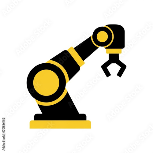 Vector art of industrial robotic arm