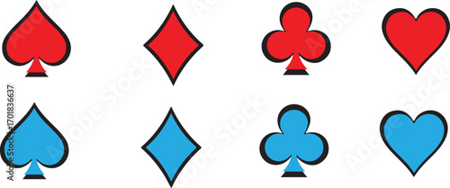 set of playing cards isolated on white background. Vector illustration.
