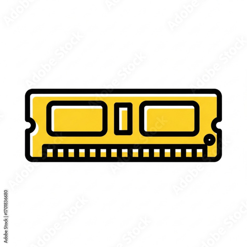 Vector art of yellow ram module
