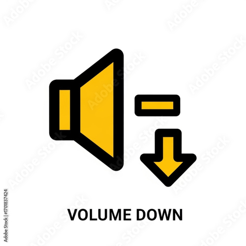 Vector art of volume down icon
