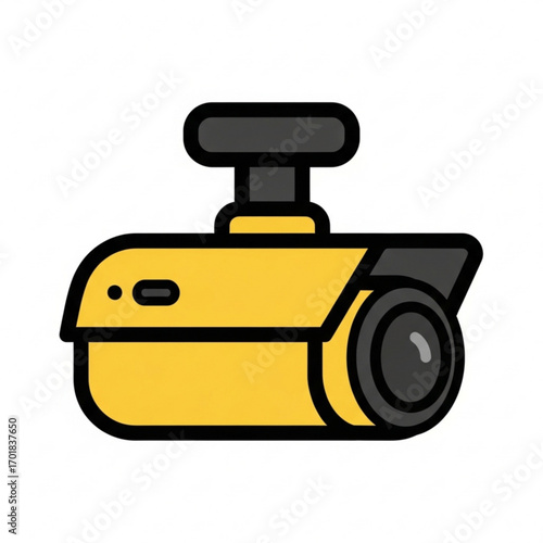 Vector art of yellow security camera icon