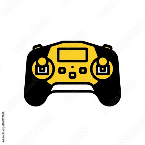 Vector art of yellow and black remote control for drone or game