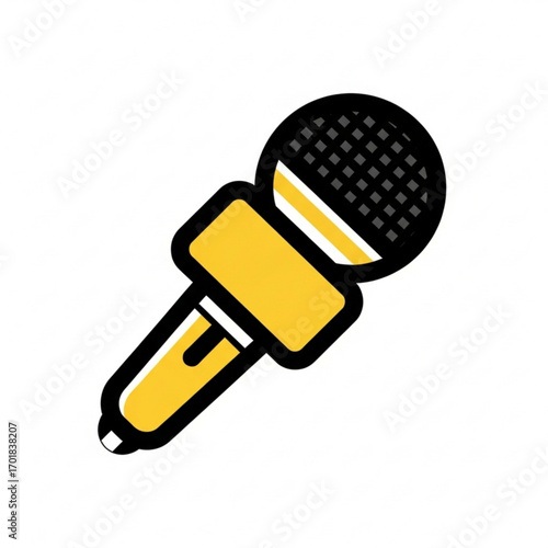 Vector art of yellow microphone icon