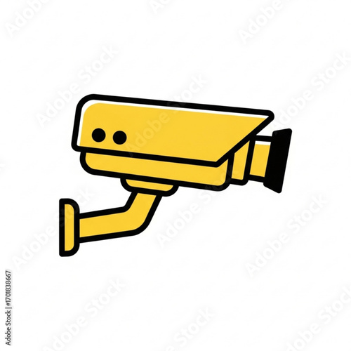 Vector art of yellow security camera