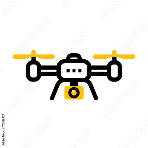 Vector art of modern drone with camera