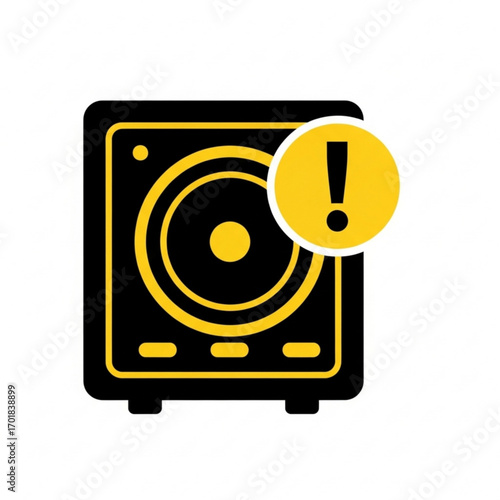 Vector art of warning icon on speaker