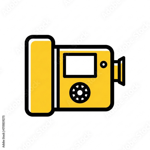 Vector art of yellow video camera icon