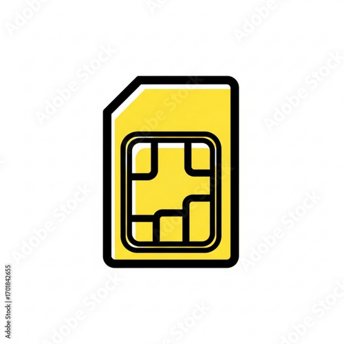 Vector art of yellow sim card