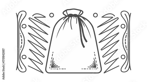 modern minimal vector icon of drawstring pouch bag