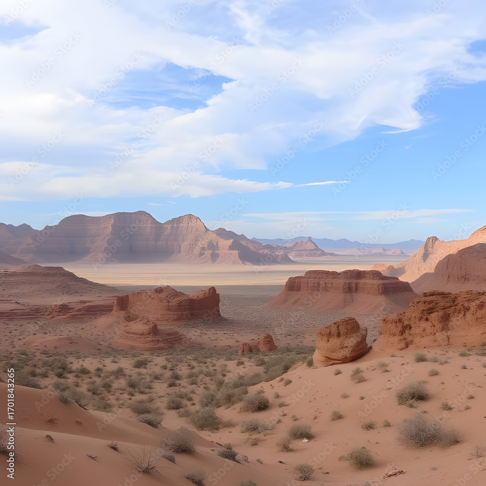 Naklejka premium Dry desert valley