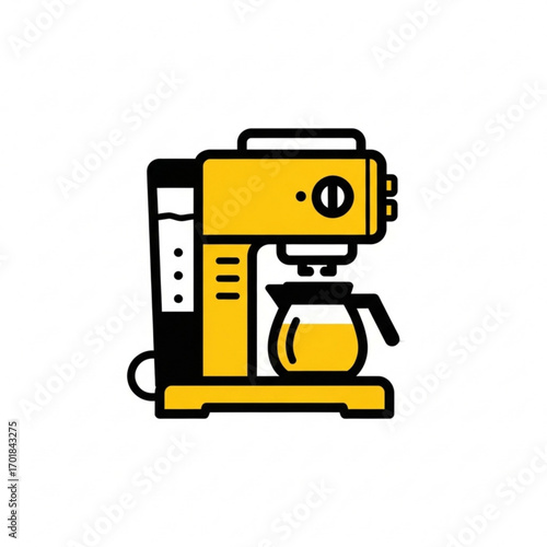 Vector art of yellow coffee maker