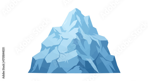Isolated Cartoon Iceberg with Jagged Edges and Blue Tones.