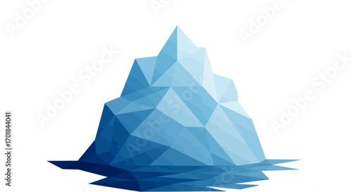 Geometric Iceberg Illustration with Water Reflection 1.