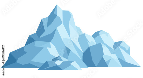 Stylized Iceberg Illustration with Geometric Facets.
