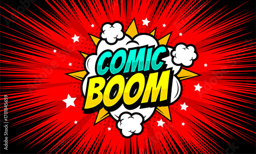 Comic Boom Explosive Pop Art Text and Retro Effects